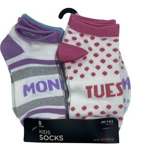 Macys Equalizer Childrens Socks -8 Pair Size Medium (Sock Size 7-8.5)-NWT